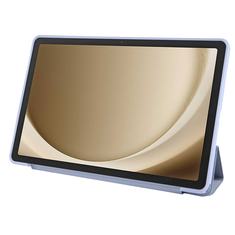 For Samsung Galaxy Tab A11+ / A9+ Tri-fold Holder Horizontal Flip TPU Leather Tablet Case(Lavender Grey) by bashfashion