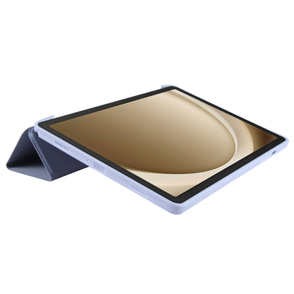 For Samsung Galaxy Tab A11+ / A9+ Tri-fold Holder Horizontal Flip TPU Leather Tablet Case(Lavender Grey) by bashfashion