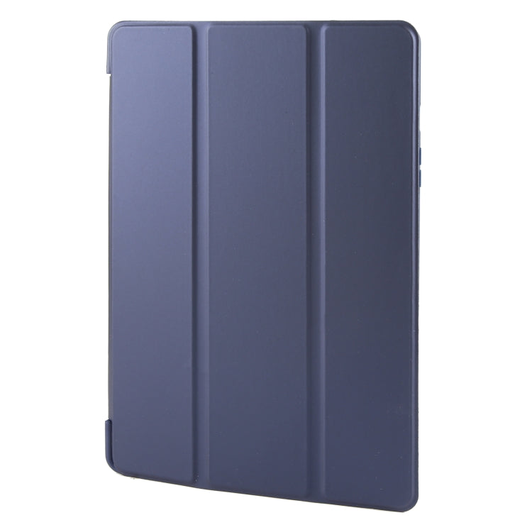 For Samsung Galaxy Tab A11+ / A9+ Tri-fold Holder Horizontal Flip TPU Leather Tablet Case(Dark Blue) by bashfashion