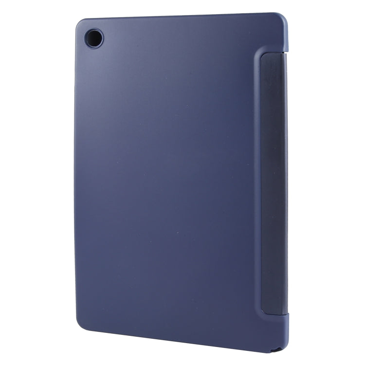 For Samsung Galaxy Tab A11+ / A9+ Tri-fold Holder Horizontal Flip TPU Leather Tablet Case(Dark Blue) by bashfashion