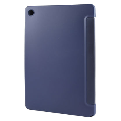 For Samsung Galaxy Tab A11+ / A9+ Tri-fold Holder Horizontal Flip TPU Leather Tablet Case(Dark Blue) by bashfashion