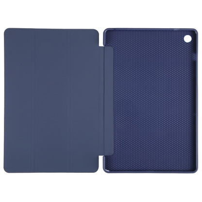 For Samsung Galaxy Tab A11+ / A9+ Tri-fold Holder Horizontal Flip TPU Leather Tablet Case(Dark Blue) by bashfashion