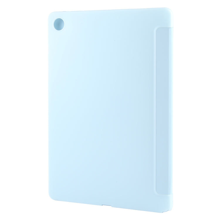 For Samsung Galaxy Tab A11+ / A9+ Tri-fold Holder Horizontal Flip TPU Leather Tablet Case(Sky Blue) by bashfashion