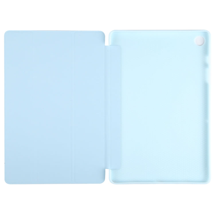 For Samsung Galaxy Tab A11+ / A9+ Tri-fold Holder Horizontal Flip TPU Leather Tablet Case(Sky Blue) by bashfashion