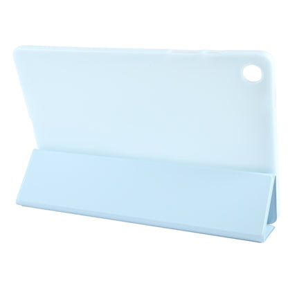 For Samsung Galaxy Tab A11+ / A9+ Tri-fold Holder Horizontal Flip TPU Leather Tablet Case(Sky Blue) by bashfashion