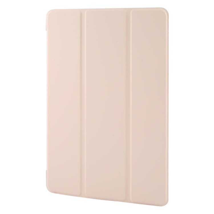 For Samsung Galaxy Tab A11+ / A9+ Tri-fold Holder Horizontal Flip TPU Leather Tablet Case(Pink) by bashfashion