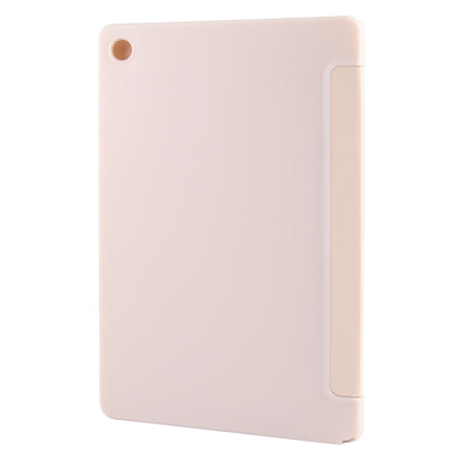 For Samsung Galaxy Tab A11+ / A9+ Tri-fold Holder Horizontal Flip TPU Leather Tablet Case(Pink) by bashfashion