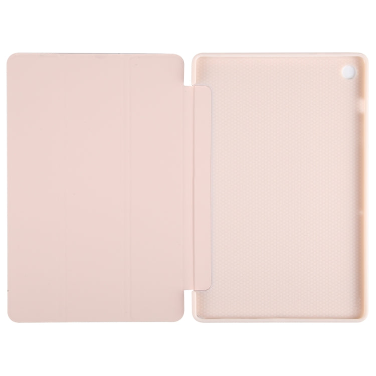 For Samsung Galaxy Tab A11+ / A9+ Tri-fold Holder Horizontal Flip TPU Leather Tablet Case(Pink) by bashfashion