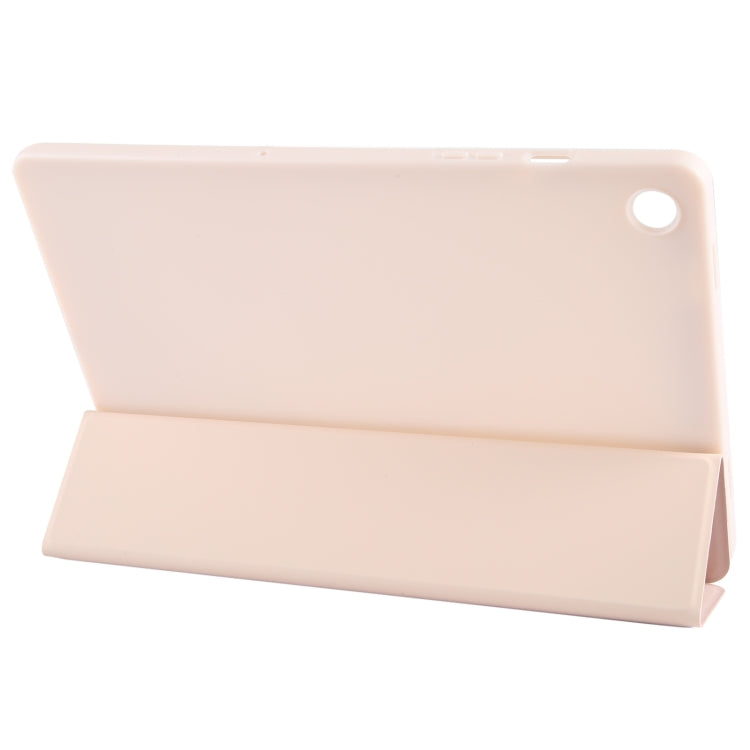 For Samsung Galaxy Tab A11+ / A9+ Tri-fold Holder Horizontal Flip TPU Leather Tablet Case(Pink) by bashfashion