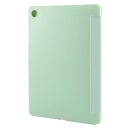 For Samsung Galaxy Tab A11+ / A9+ Tri-fold Holder Horizontal Flip TPU Leather Tablet Case(Green) by bashfashion