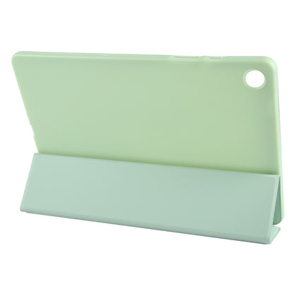 For Samsung Galaxy Tab A11+ / A9+ Tri-fold Holder Horizontal Flip TPU Leather Tablet Case(Green) by bashfashion