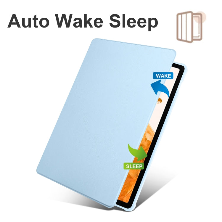 For Samsung Galaxy Tab S10+ / S9+ Acrylic 360 Degree Rotation Holder Tablet Leather Case(Ice Blue) by bashfashion