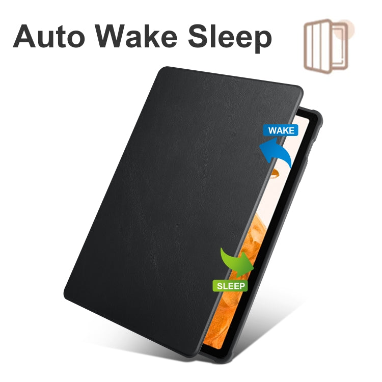 For Samsung Galaxy Tab S10+ / S9+ Acrylic 360 Degree Rotation Holder Tablet Leather Case(Black) by bashfashion