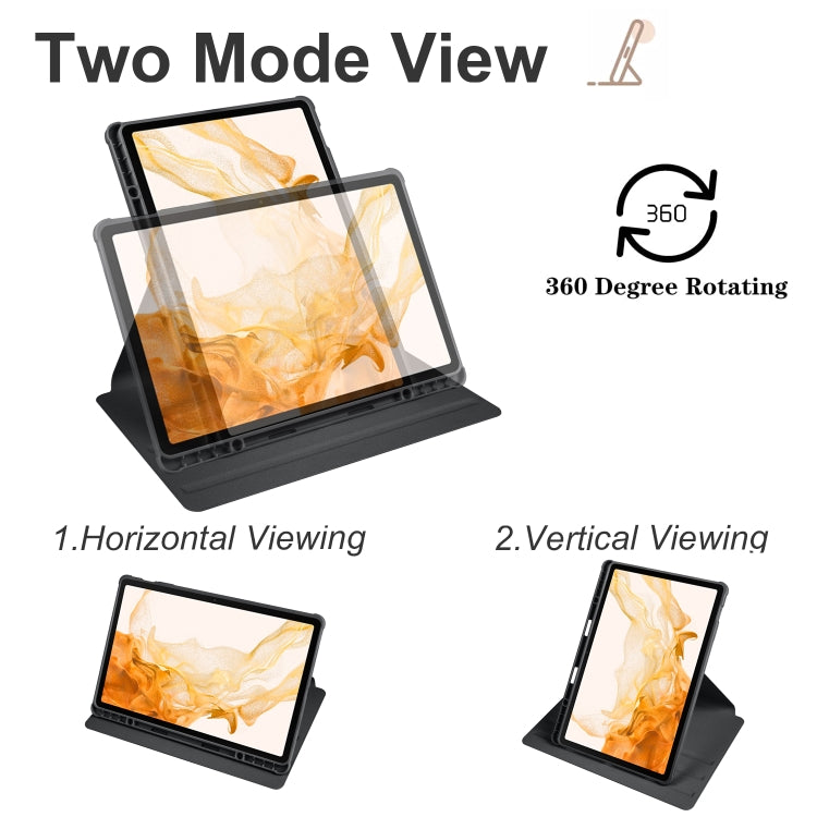 For Samsung Galaxy Tab S10+ / S9+ Acrylic 360 Degree Rotation Holder Tablet Leather Case(Black) by bashfashion