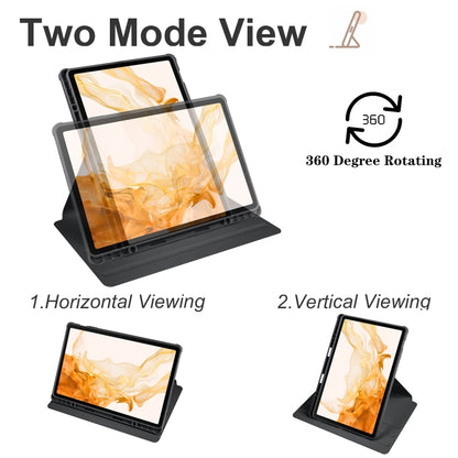 For Samsung Galaxy Tab S10+ / S9+ Acrylic 360 Degree Rotation Holder Tablet Leather Case(Black) by bashfashion