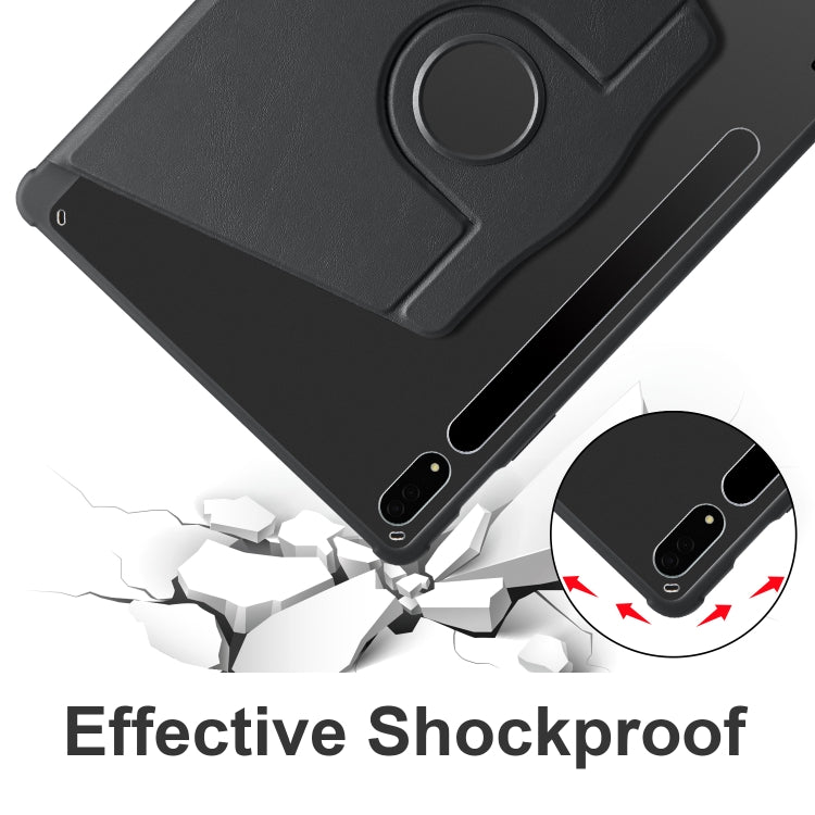 For Samsung Galaxy Tab S10+ / S9+ Acrylic 360 Degree Rotation Holder Tablet Leather Case(Black) by bashfashion