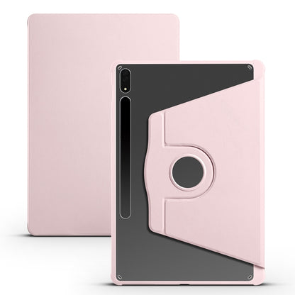 For Samsung Galaxy Tab S10+ / S9+ Acrylic 360 Degree Rotation Holder Tablet Leather Case(Sand Pink) by bashfashion