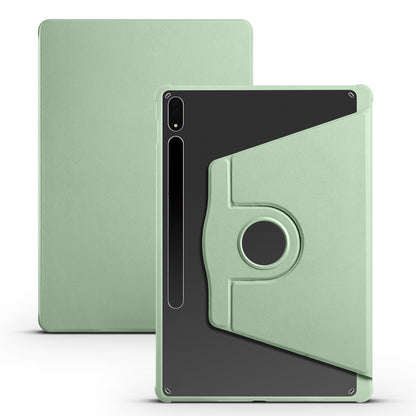 For Samsung Galaxy Tab S10+ / S9+ Acrylic 360 Degree Rotation Holder Tablet Leather Case(Matcha Green) by bashfashion