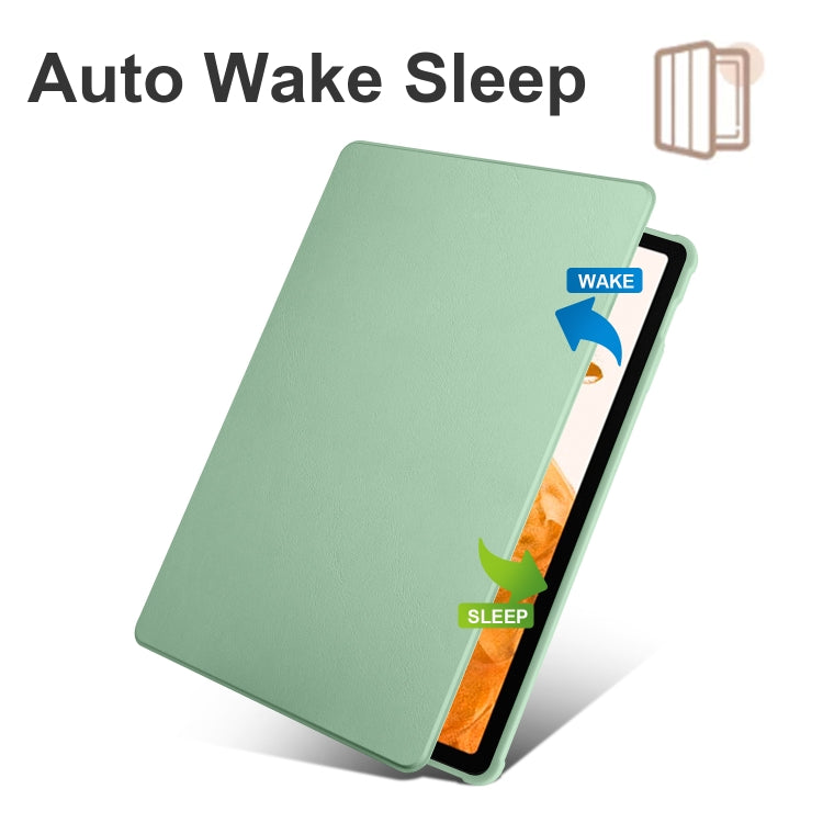 For Samsung Galaxy Tab S10+ / S9+ Acrylic 360 Degree Rotation Holder Tablet Leather Case(Matcha Green) by bashfashion