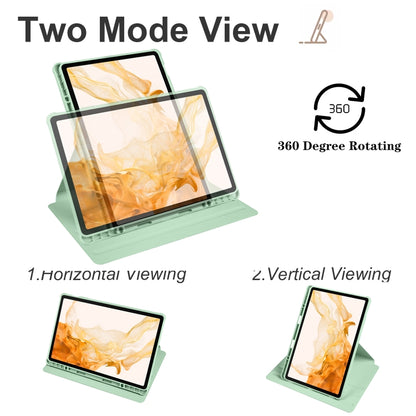 For Samsung Galaxy Tab S10+ / S9+ Acrylic 360 Degree Rotation Holder Tablet Leather Case(Matcha Green) by bashfashion