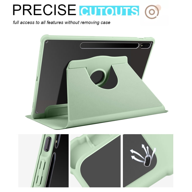For Samsung Galaxy Tab S10+ / S9+ Acrylic 360 Degree Rotation Holder Tablet Leather Case(Matcha Green) by bashfashion
