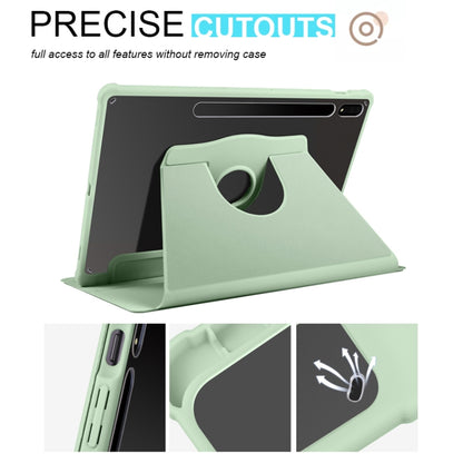 For Samsung Galaxy Tab S10+ / S9+ Acrylic 360 Degree Rotation Holder Tablet Leather Case(Matcha Green) by bashfashion