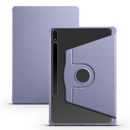 For Samsung Galaxy Tab S10+ / S9+ Acrylic 360 Degree Rotation Holder Tablet Leather Case(Lavender Purple) by bashfashion
