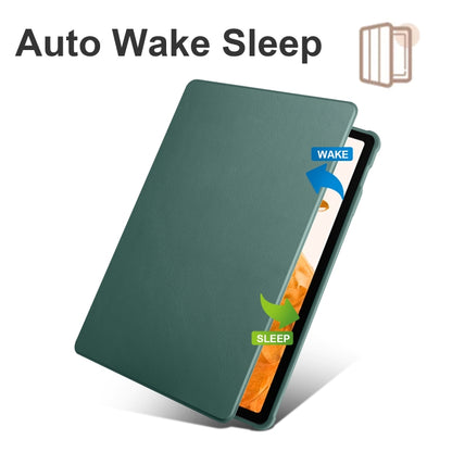 For Samsung Galaxy Tab S10+ / S9+ Acrylic 360 Degree Rotation Holder Tablet Leather Case(Dark Green) by bashfashion