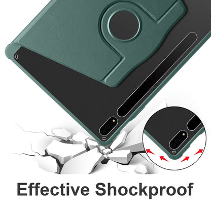 For Samsung Galaxy Tab S10+ / S9+ Acrylic 360 Degree Rotation Holder Tablet Leather Case(Dark Green) by bashfashion