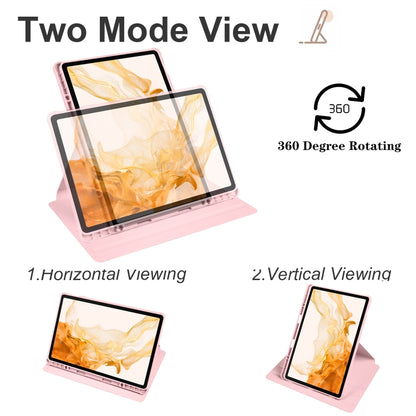 For Samsung Galaxy Tab S8+ X800 Acrylic 360 Degree Rotation Holder Tablet Leather Case(Sand Pink) by bashfashion