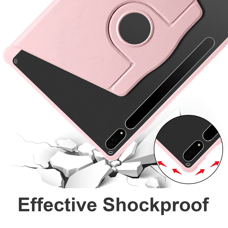 For Samsung Galaxy Tab S8+ X800 Acrylic 360 Degree Rotation Holder Tablet Leather Case(Sand Pink) by bashfashion