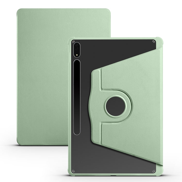 For Samsung Galaxy Tab S8+ X800 Acrylic 360 Degree Rotation Holder Tablet Leather Case(Matcha Green) by bashfashion