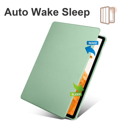 For Samsung Galaxy Tab S8+ X800 Acrylic 360 Degree Rotation Holder Tablet Leather Case(Matcha Green) by bashfashion