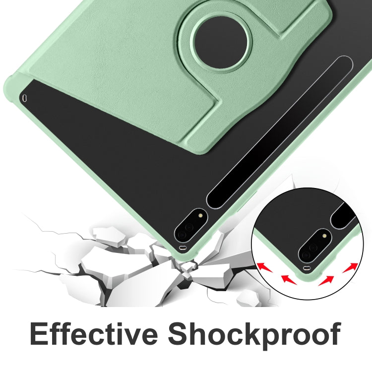 For Samsung Galaxy Tab S8+ X800 Acrylic 360 Degree Rotation Holder Tablet Leather Case(Matcha Green) by bashfashion