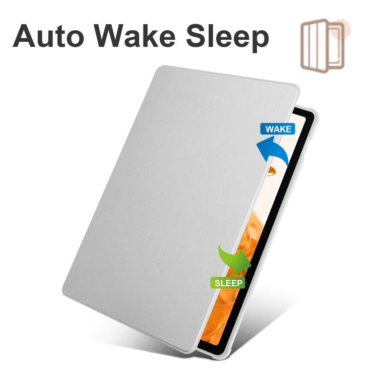 For Samsung Galaxy Tab S8+ X800 Acrylic 360 Degree Rotation Holder Tablet Leather Case(Grey) by bashfashion