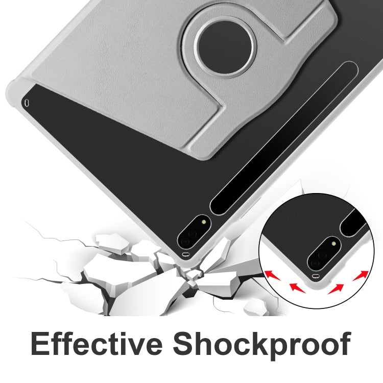 For Samsung Galaxy Tab S8+ X800 Acrylic 360 Degree Rotation Holder Tablet Leather Case(Grey) by bashfashion