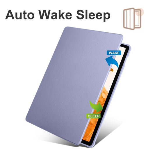 For Samsung Galaxy Tab S8+ X800 Acrylic 360 Degree Rotation Holder Tablet Leather Case(Lavender Purple) by bashfashion