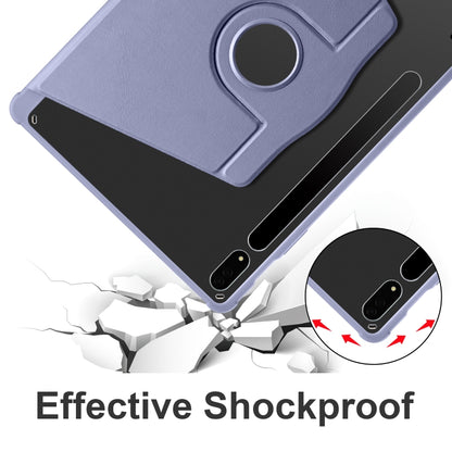 For Samsung Galaxy Tab S8+ X800 Acrylic 360 Degree Rotation Holder Tablet Leather Case(Lavender Purple) by bashfashion