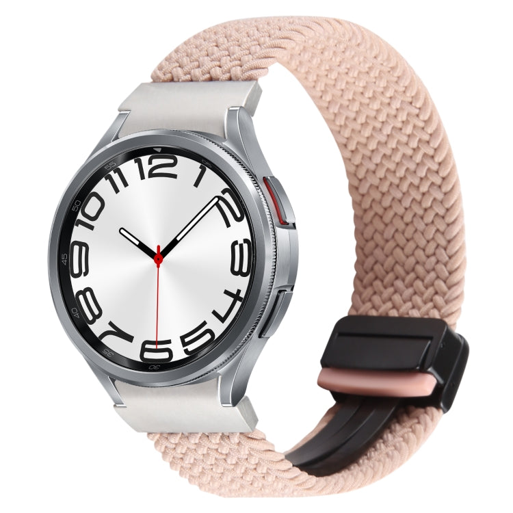 For Samsung Galaxy Watch 6 / 5 / 4 Magnetic Fold Buckle Nylon Woven Watch Band(Milk Tea Color) by bashfashion