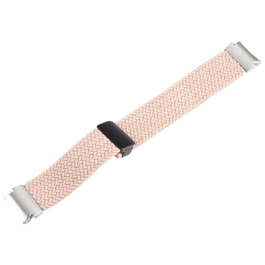 For Samsung Galaxy Watch 6 / 5 / 4 Magnetic Fold Buckle Nylon Woven Watch Band(Milk Tea Color) by bashfashion