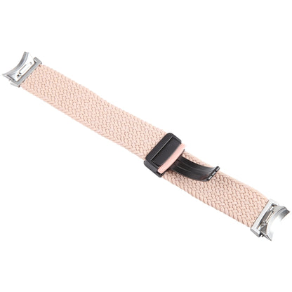 For Samsung Galaxy Watch 6 / 5 / 4 Magnetic Fold Buckle Nylon Woven Watch Band(Milk Tea Color) by bashfashion