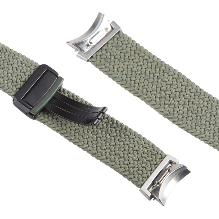 For Samsung Galaxy Watch 6 / 5 / 4 Magnetic Fold Buckle Nylon Woven Watch Band(Green) by bashfashion
