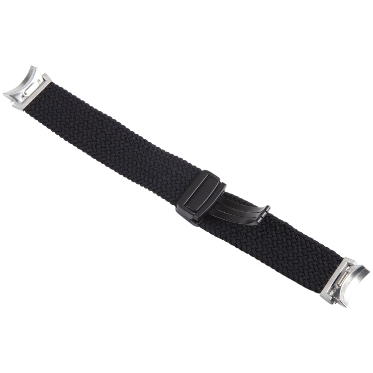 For Samsung Galaxy Watch 6 / 5 / 4 Magnetic Fold Buckle Nylon Woven Watch Band(Black) by bashfashion