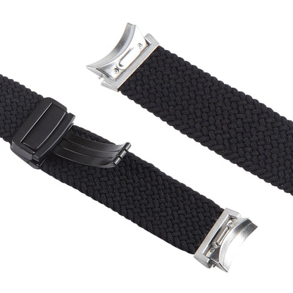 For Samsung Galaxy Watch 6 / 5 / 4 Magnetic Fold Buckle Nylon Woven Watch Band(Black) by bashfashion
