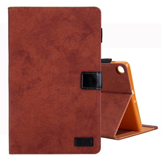 For Samsung Galaxy Tab A11 / A9 Cloth Texture Leather Tablet Case(Brown) by bashfashion