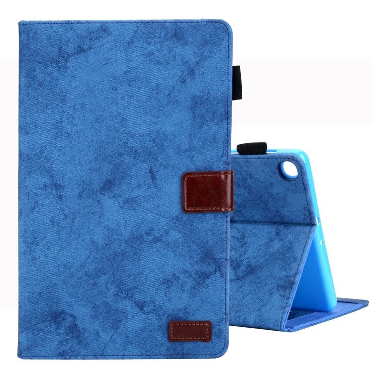 For Samsung Galaxy Tab A11 / A9 Cloth Texture Leather Tablet Case(Blue) by bashfashion