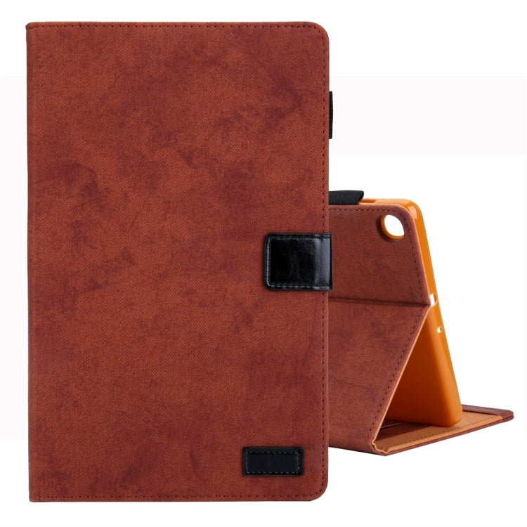 For Samsung Galaxy Tab A11+ / A9+ Cloth Texture Leather Tablet Case(Brown) by bashfashion