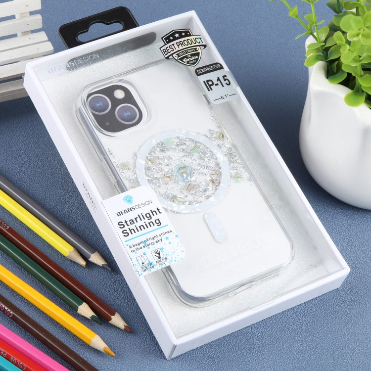 For iPhone 15 DFANS DESIGN Magsafe Magnetic Starlight Shining Phone Case(Silver Foil Shell) by DFANS DESIGN
