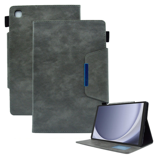 For Samsung Galaxy Tab A11+ / A9+ Suede Cross Texture Magnetic Clasp Leather Tablet Case(Grey) by bashfashion