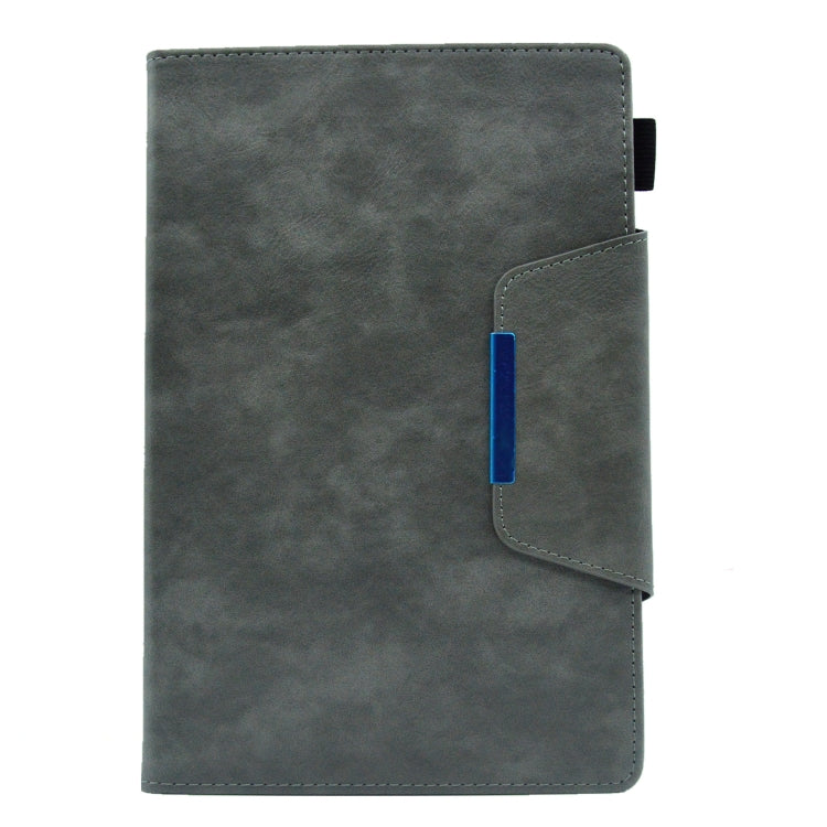For Samsung Galaxy Tab A11+ / A9+ Suede Cross Texture Magnetic Clasp Leather Tablet Case(Grey) by bashfashion